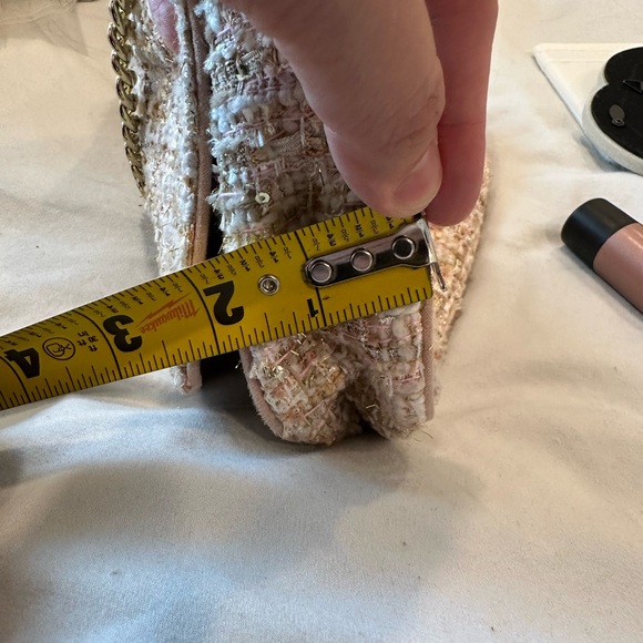 Zara Tweed Crossbody Bag with Gold Chain - Picture 8 of 8